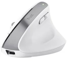 Trust Bayo+ Ratón Ergonómico Inalámbrico Bluetooth, Batería Recargable, 2400 DPI, Blanco